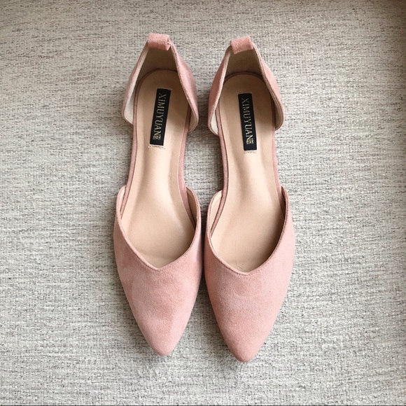 blush pointed flats